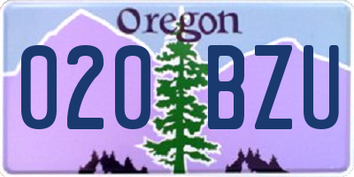 OR license plate 020BZU