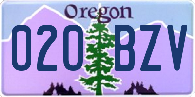OR license plate 020BZV