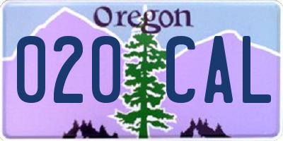 OR license plate 020CAL