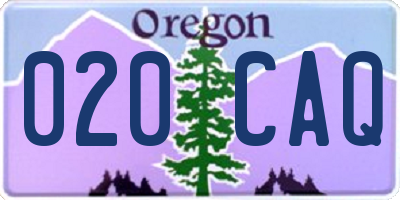 OR license plate 020CAQ