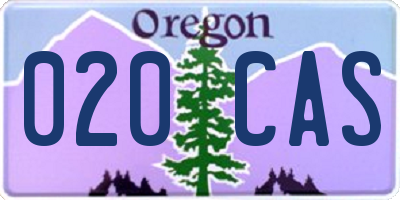 OR license plate 020CAS
