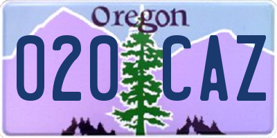 OR license plate 020CAZ