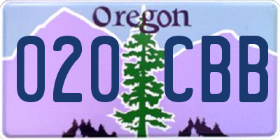 OR license plate 020CBB