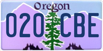 OR license plate 020CBE