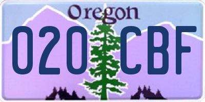OR license plate 020CBF