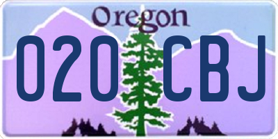 OR license plate 020CBJ
