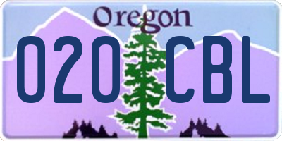 OR license plate 020CBL