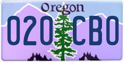 OR license plate 020CBO