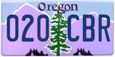 OR license plate 020CBR