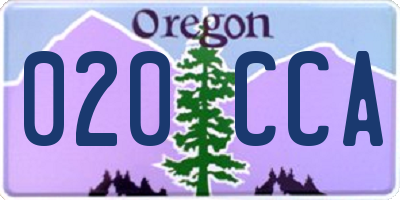 OR license plate 020CCA