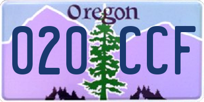 OR license plate 020CCF