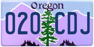 OR license plate 020CDJ