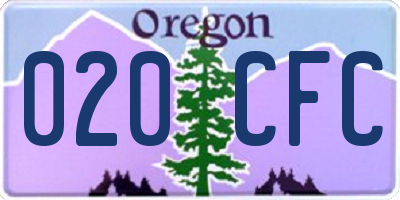 OR license plate 020CFC