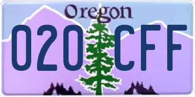 OR license plate 020CFF