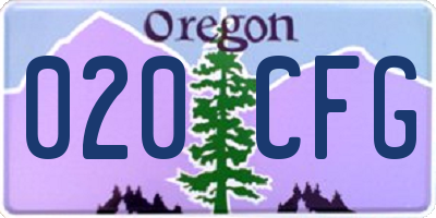 OR license plate 020CFG
