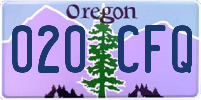 OR license plate 020CFQ