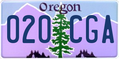 OR license plate 020CGA