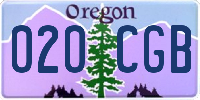 OR license plate 020CGB