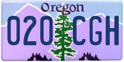 OR license plate 020CGH