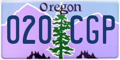 OR license plate 020CGP