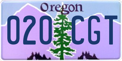 OR license plate 020CGT