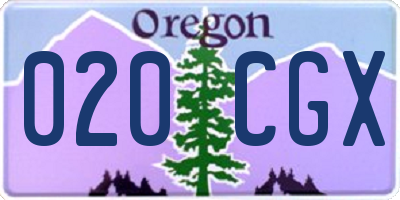 OR license plate 020CGX