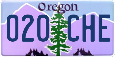 OR license plate 020CHE