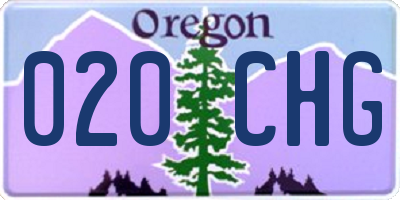 OR license plate 020CHG