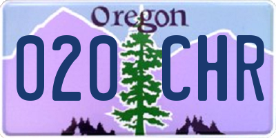 OR license plate 020CHR