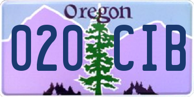 OR license plate 020CIB
