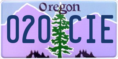 OR license plate 020CIE