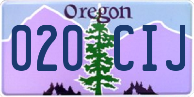 OR license plate 020CIJ