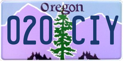 OR license plate 020CIY