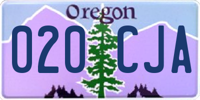 OR license plate 020CJA