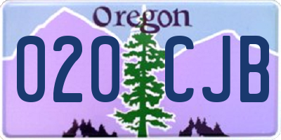 OR license plate 020CJB