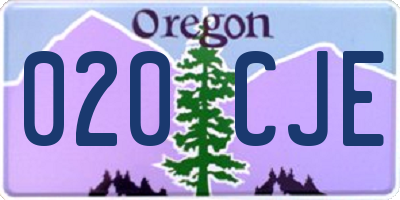OR license plate 020CJE