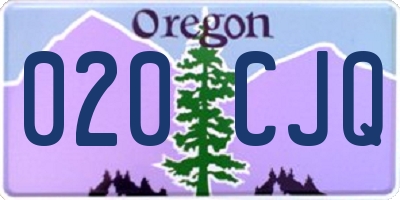 OR license plate 020CJQ