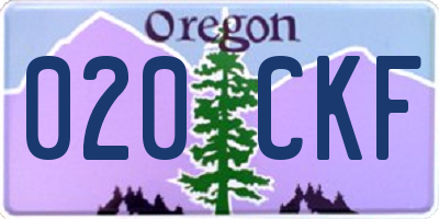 OR license plate 020CKF