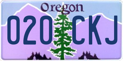 OR license plate 020CKJ