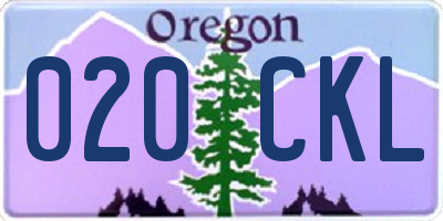 OR license plate 020CKL