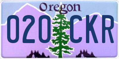 OR license plate 020CKR