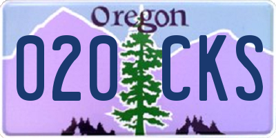 OR license plate 020CKS