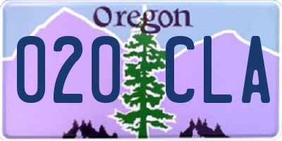 OR license plate 020CLA
