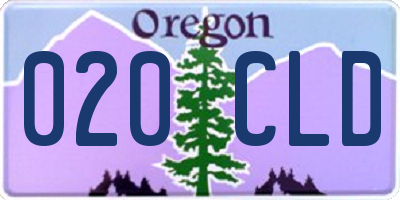 OR license plate 020CLD