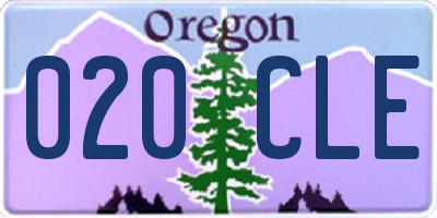 OR license plate 020CLE