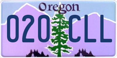 OR license plate 020CLL