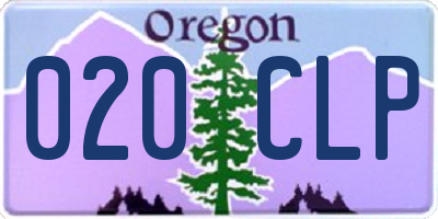 OR license plate 020CLP