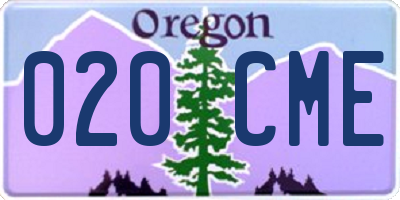 OR license plate 020CME
