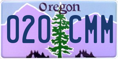 OR license plate 020CMM