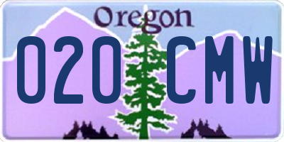 OR license plate 020CMW